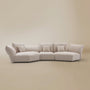 [Pearl White / Blooming Combo B (150"-169")] Front view of the Blooming Embrace Modular Sofa, Combo B, in Pearl White chenille on a beige studio background