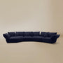 [Serenity Blue / Blooming Combo C (176"-196")] Front view of the Blooming Embrace Modular Sofa, Combo C, in Serenity Blue chenille on a beige studio background