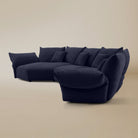 [Serenity Blue / Blooming Combo C (176"-196")] Side view of the Blooming Embrace Modular Sofa, Combo C, in Serenity Blue chenille on a beige studio background