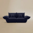 [Serenity Blue / Blooming Two Seater (86"-94")] Front view of the Blooming Embrace Modular Sofa, Two Seater, in Serenity Blue chenille on a beige studio background