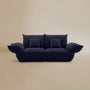 [Serenity Blue / Blooming Two Seater (86"-94")] Front view of the Blooming Embrace Modular Sofa, Two Seater, in Serenity Blue chenille on a beige studio background