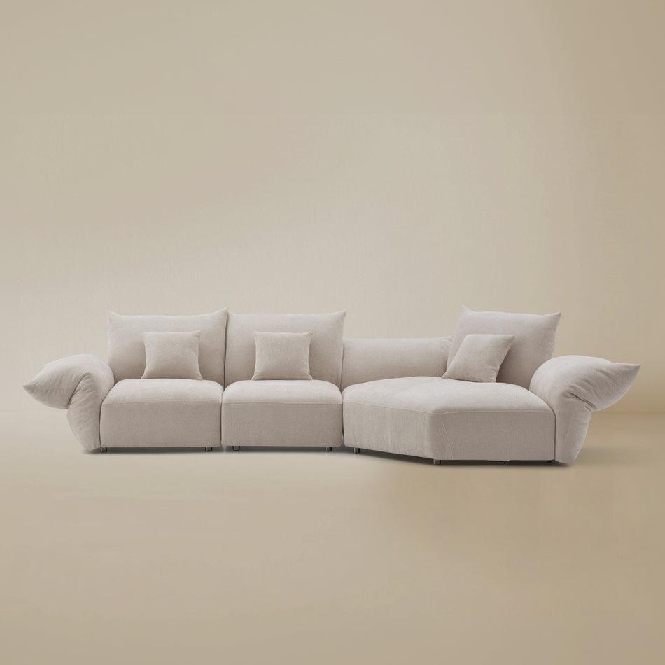 Front view of the Blooming Embrace Sofa in two seater with large chaise configuration