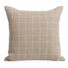 Briar linen and white fine-check woven cushion, 20 by 20 inches