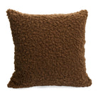 Brown boucle square decorative cushion