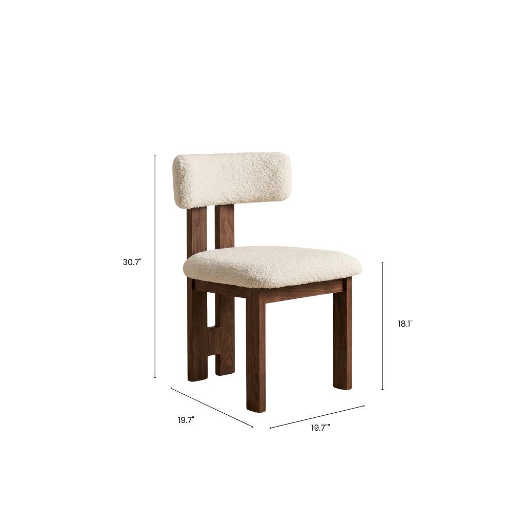 Casper Bouclé Dining Chair dimensions and measurements