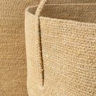 Close-up of a woven basket with natural fiber texture