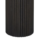Black ribbed cylindrical object on a white background