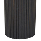 Brown ribbed knit top with tied front on a light gray background