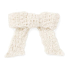 Ecru textured sherpa bow decoration with clip
