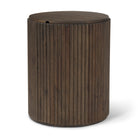The Eleanor Fluted Side Table in dark wood color placed in the white color background.