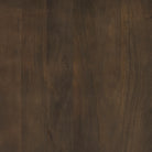 Close-up of the rich dark brown finish and natural wood grain on the Eleanor mango wood sideboard.