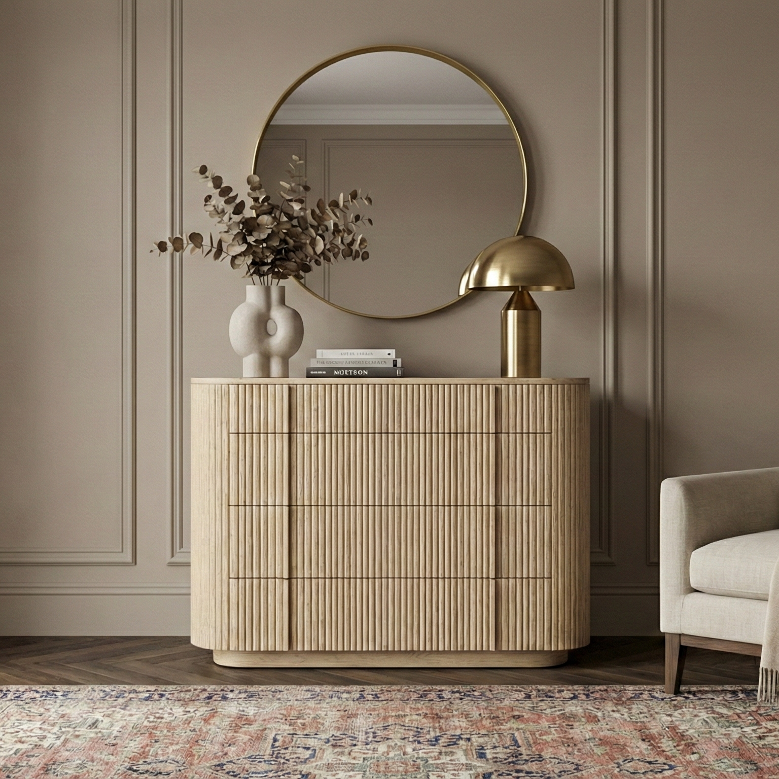 ribbed dresser Elias Oak 4-Drawers Dresser – Modern Solid Wood Storage – Line & Grain