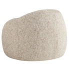 Back angle view of the Textured Estelle beige accent chair on a white background