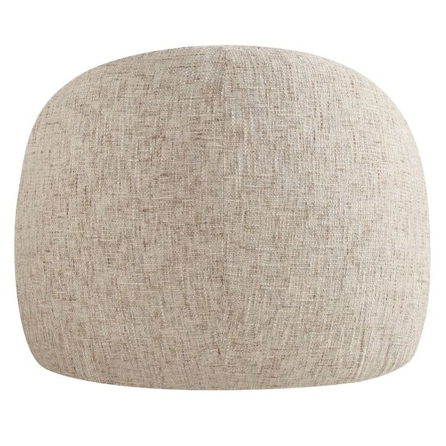Back view of the Beige Estelle fabric accent chair on a white background