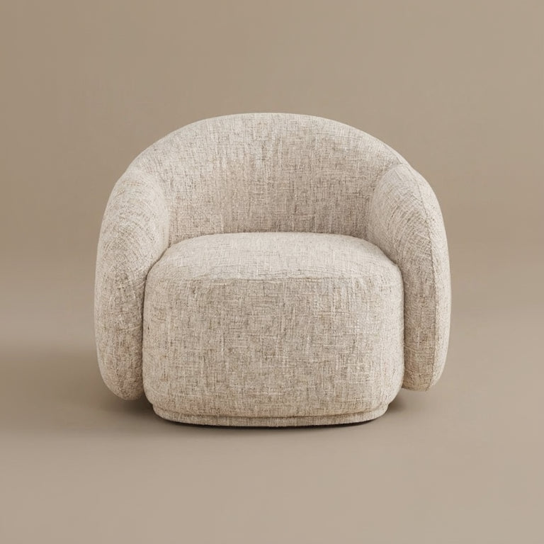 Estelle armchair in beige studio background
