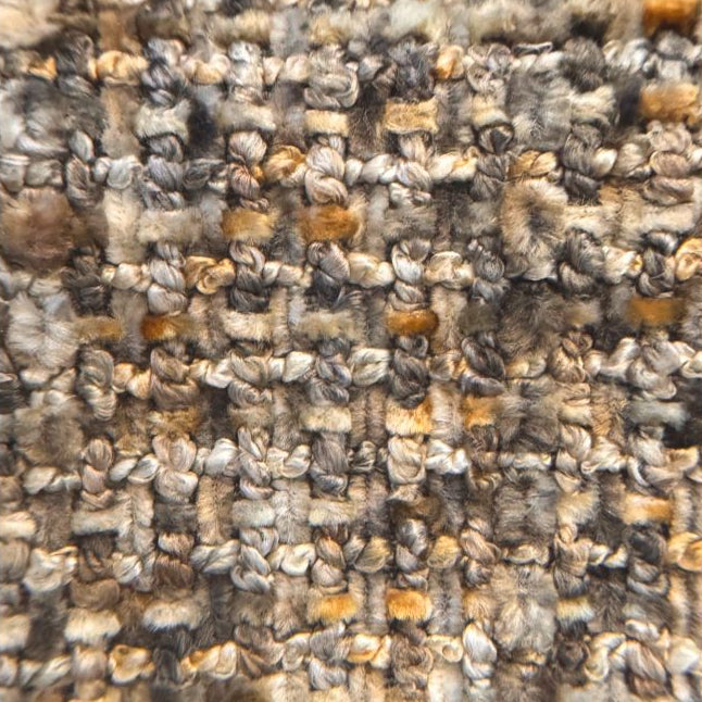 Close-up of textured brown fabric of the Estelle Accent Chair