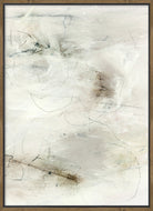 Abstract art piece with a wooden frame on a white background