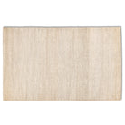 Full overhead view of the rectangular cream ivory Felix handmade textured rug featuring a chunky, bobbled surface