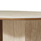Detail view of the table top depth of the Gianna dining table