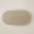 Oval shape dining table top in natural travertine 