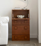Jasper Modular Sideboard with the upper compartment open to show interior storage