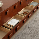 Open Jasper Sideboard drawers showing divided storage compartments