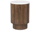 Kaia wooden side table with a white top on a white background