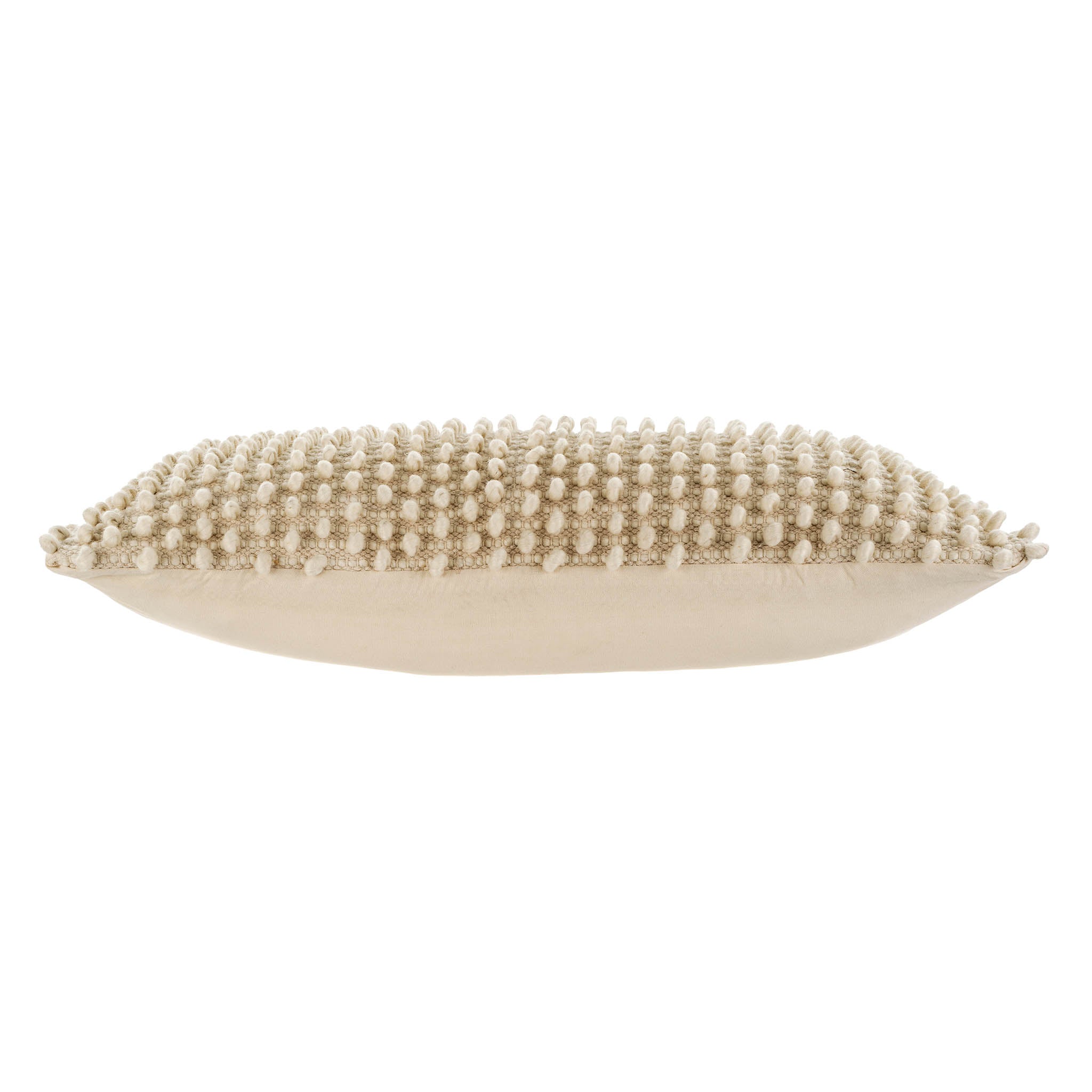 Decorative pillow with beaded texture on a white background