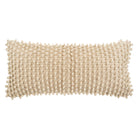 Beige textured rectangular pillow on a white background