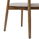 Ash wood leg details of the Linen Ash Wood Dining Chairs
