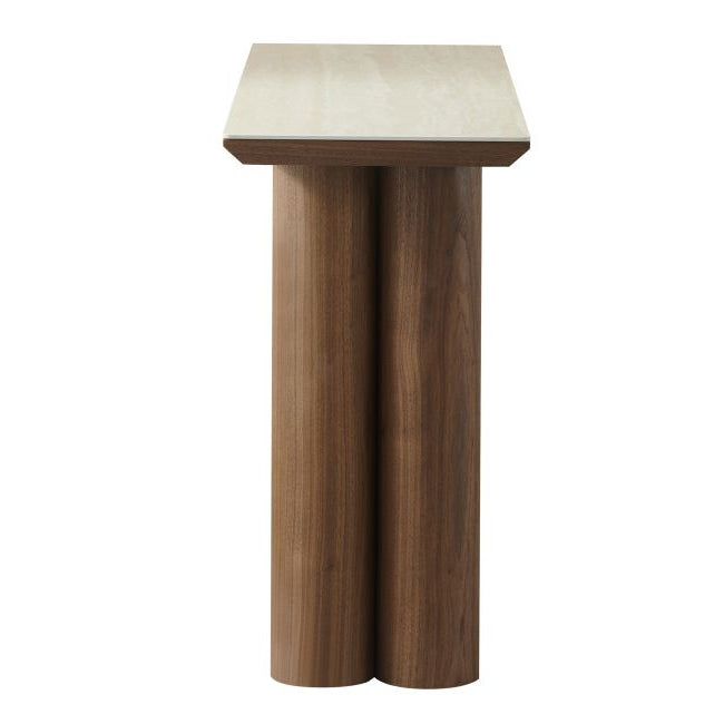 Side view of the Lyric Console Table on a white background