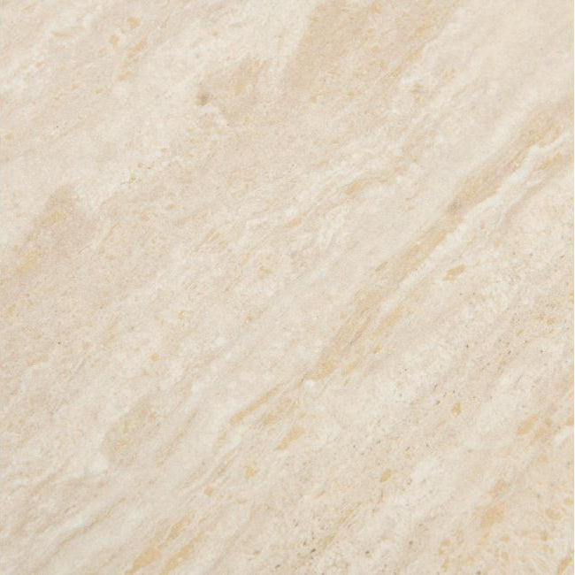 Close-up of travertine tabletop of the Lyric Console Table