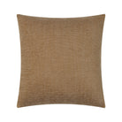 Full front view of the square Miles throw pillow featuring a warm camel brown woven textured fabric.