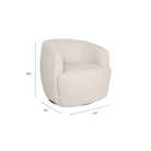White armchair with dimensions on a white background