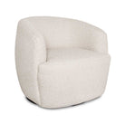 Angled studio view of the Milo chair showcasing its deep seat and seamless, fully upholstered barrel back.