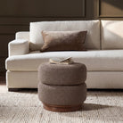 Moita Bouclé Stool styled in a contemporary interior