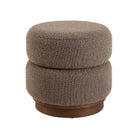 Moita Bouclé Stool in taupe with sculptural upholstered design
