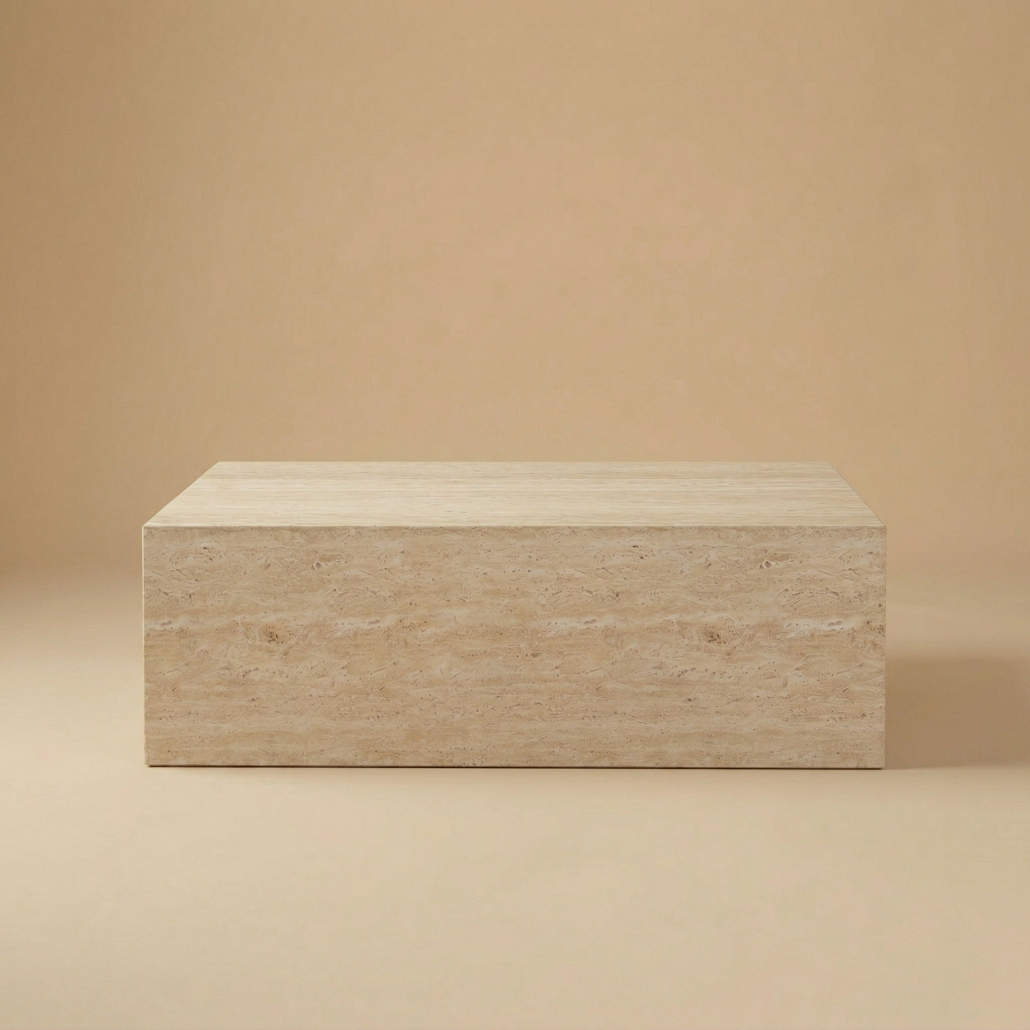 Beige stone block on a beige background