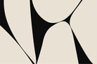 Monochrome Flow Art Carpet featuring abstract black and beige curved shapes