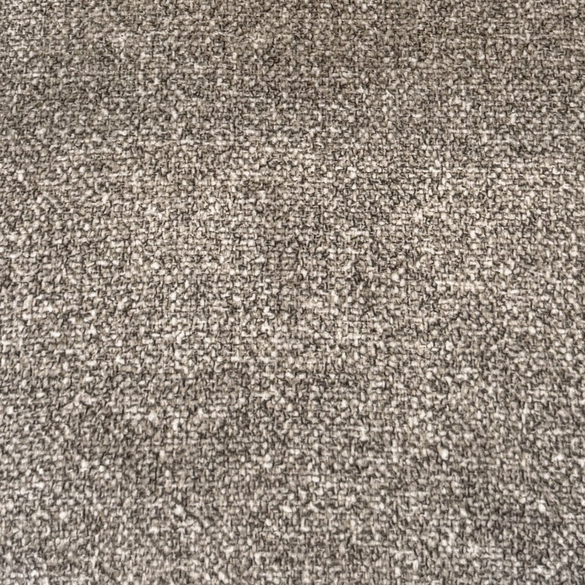 Macro close-up of the soft, speckled dark brown textured fabric on the Myla dining chair