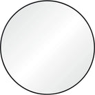 Front view of the Nova Wall Mirror featuring a round design with a slim black metal frame