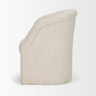 Rear angled view of the Octavia cream upholstered dining armchair