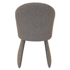 Full back view of the Odette chair in charcoal color against a white background, emphasizing its clean lines and minimalist form