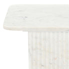 Corner close up of the Ophelia marble accent table