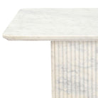 Side corner view of the Ophelia Marble Coffee Table