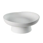 Orla Ceramic Bowl in matte white finish with a wide curved rim and elevated pedestal base