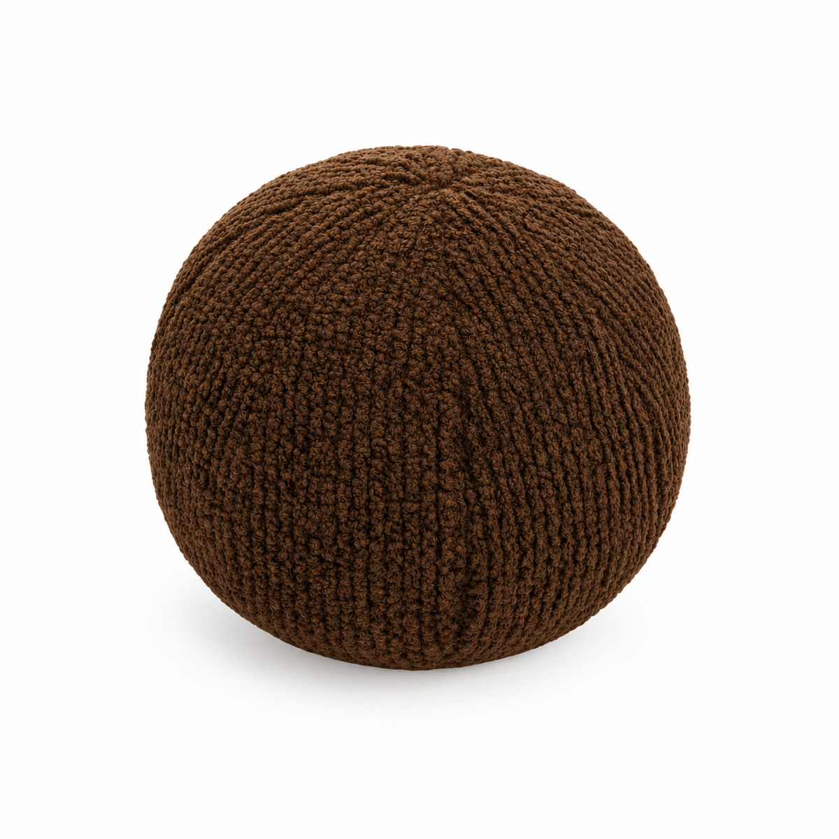 Orson round dark brown sherpa ball cushion