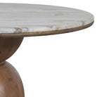 Corner close-up of the Ottille Round Coffee Table