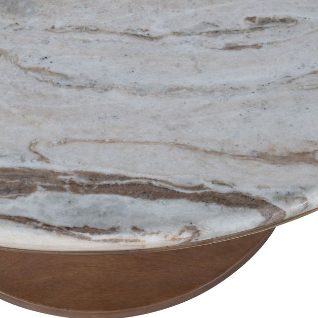 Close-up of a marble-patterned surface with brown and beige tones.
