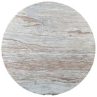 Round marble top surface with gray and brown color pattern on a white background